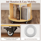 5-Tier Rotating Bookshelf Revolving Bookcase Floor Standing