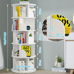 5 Tier Rotating Bookshelf Round