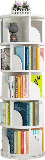 5 Tier Rotating Bookshelf Round