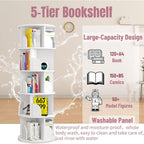 5 Tier Rotating Bookshelf Round