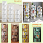 5 Tier Rotating Bookshelf Round