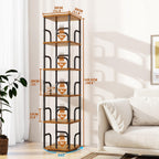 5 Tier Rotating Bookshelf Square Bookcases