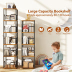 5 Tier Rotating Bookshelf Square Bookcases