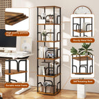5 Tier Rotating Bookshelf Square Bookcases