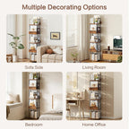5-Tier Rotating Bookshelf Tall Industrial Corner Book Tower