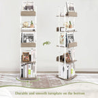 5-Tier Rotating Bookshelf Tall Industrial Corner Book Tower