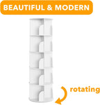 5-Tier Rotating Shelf Tower Lazy Susan Bookcase Round