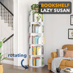 5-Tier Rotating Shelf Tower Lazy Susan Bookcase Round