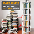 5-Tier Rotating Shelf Tower Lazy Susan Bookcase Round