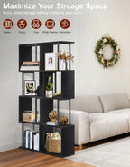 5 Tier S-Shaped Geometric Bookshelf with LED Light