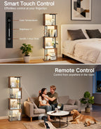 5 Tier S-Shaped Geometric Bookshelf with LED Light