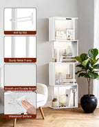 5 Tier S-Shaped Geometric Bookshelf with LED Light