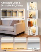 5 Tier S-Shaped Geometric Bookshelf with LED Light