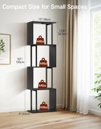 5 Tier S-Shaped Geometric Bookshelf with LED Light