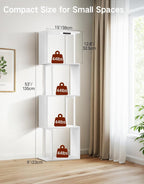 5 Tier S-Shaped Geometric Bookshelf with LED Light