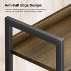 5 Tier Slim Bookshelf Bookcase with Backboard