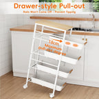 5-Tier Slim Storage Trolley on Wheels Metal Kitchen
