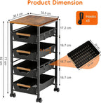 5-Tier Slim Storage Trolley on Wheels Metal Kitchen