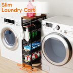 5-Tier Slim Storage Trolley on Wheels Metal Kitchen