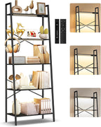 5-Tier Small Ladder Shelf with LED Lights Touch