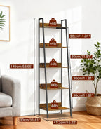 5-Tier Small Ladder Shelf with LED Lights Touch