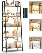 5-Tier Small Ladder Shelf with LED Lights Touch