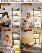5-Tier Small Ladder Shelf with LED Lights Touch
