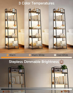 5-Tier Small Ladder Shelf with LED Lights Touch