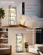 5-Tier Small Ladder Shelf with LED Lights Touch