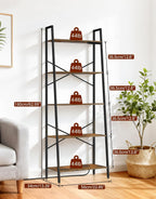5-Tier Small Ladder Shelf with LED Lights Touch