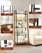 5-Tier Small Ladder Shelf with LED Lights Touch