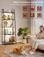5-Tier Small Ladder Shelf with LED Lights Touch