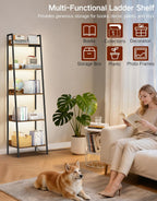 5-Tier Small Ladder Shelf with LED Lights Touch
