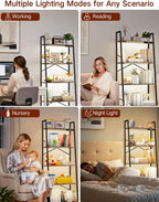 5-Tier Small Ladder Shelf with LED Lights Touch
