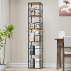 5 Tier Square Rotating Bookshelf Corner Tower Small