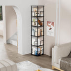 5 Tier Square Rotating Bookshelf Corner Tower Small