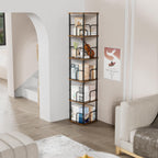 5 Tier Square Rotating Bookshelf Corner Tower Small