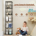 5 Tier Square Rotating Bookshelf Corner Tower Small