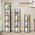 5 Tier Square Rotating Bookshelf Corner Tower Small