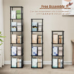 5 Tier Square Rotating Bookshelf Corner Tower Small