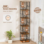 5 Tier Square Rotating Bookshelf Corner Tower Small