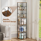 5 Tier Square Rotating Bookshelf Corner Tower Small