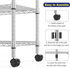 5 Tier Steel Wire Shelving Unit on Wheels