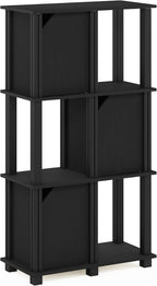5-Tier Storage Shelf with 4 Doors French Oak