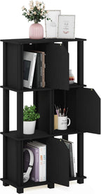 5-Tier Storage Shelf with 4 Doors French Oak