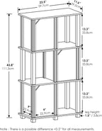 5-Tier Storage Shelf with 4 Doors French Oak