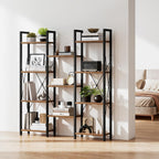 5-Tier Triple Bookshelf Bookcase with 14 Open Shelves