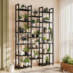 5-Tier Triple Bookshelf Bookcase with 14 Open Shelves