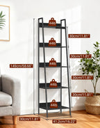 5-Tier Wide Ladder Shelf with LED Lights Touch