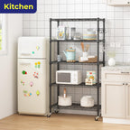5-Tier Wire Shelving Unit on Wheels Chrome 59W